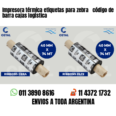 Impresora térmica etiquetas para zebra  código de barra cajas logística